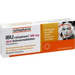 IBU-RATIOPHARM 400 mg akut Schmerztbl.Filmtabl. IBU-RATIOPHARM 400 mg akut Schmerztbl.Filmtabl.