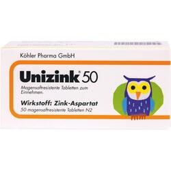 UNIZINK 50 magensaftresistente Tabletten